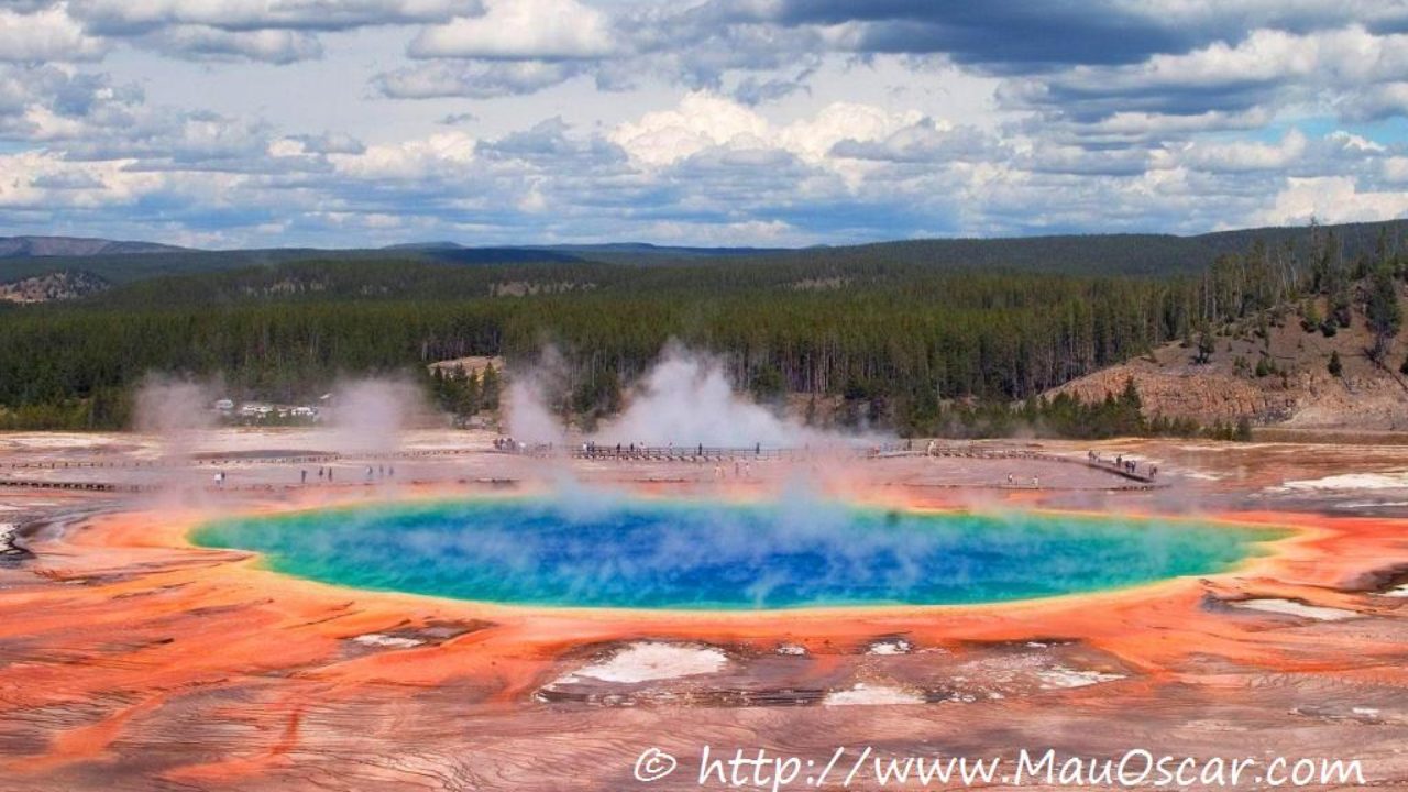 O Old Faithful Do Parque Yellowstone Por Exemplo