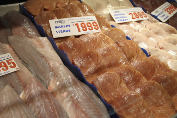 Peixes no Mercado dos Peixes de Sydney na Australia