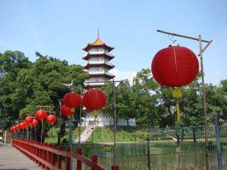 Chinese Gardens com Lanternas