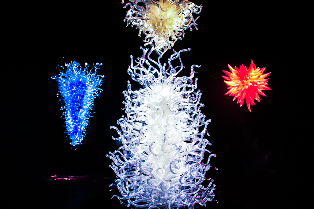 Chandeliers no Chihuly Garden and Glass