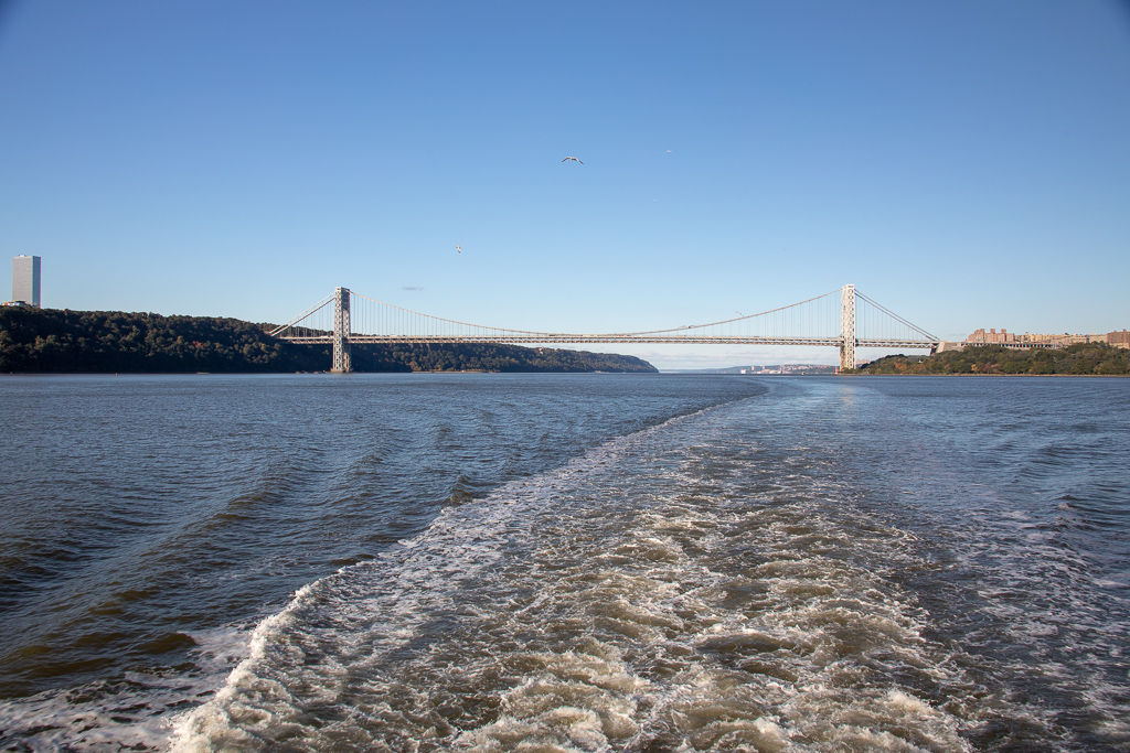 George Washington Bridge vista do Rio Hudson em Nova York