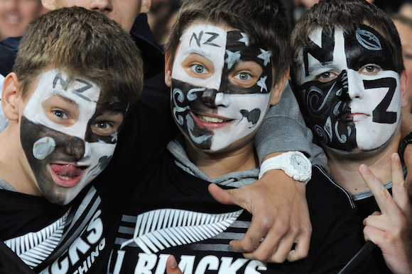 Torcida do All Blacks na Nova Zelândia