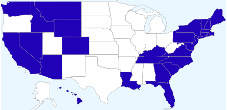 Estados Visitados nos EUA